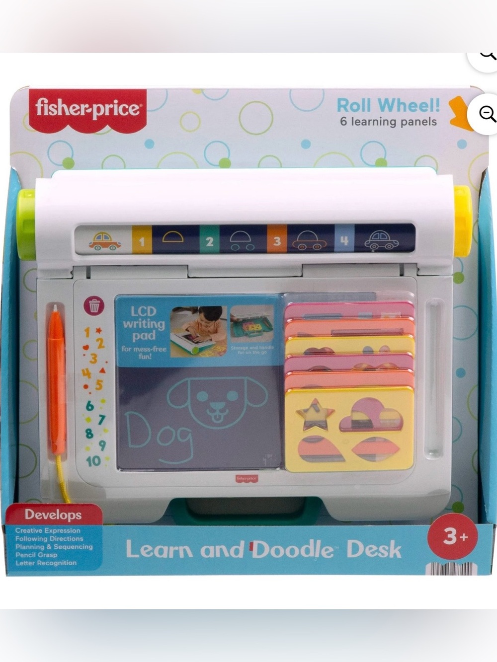 Fisher-Price Learn and Doodle Desk - White with Multicolor Panels
